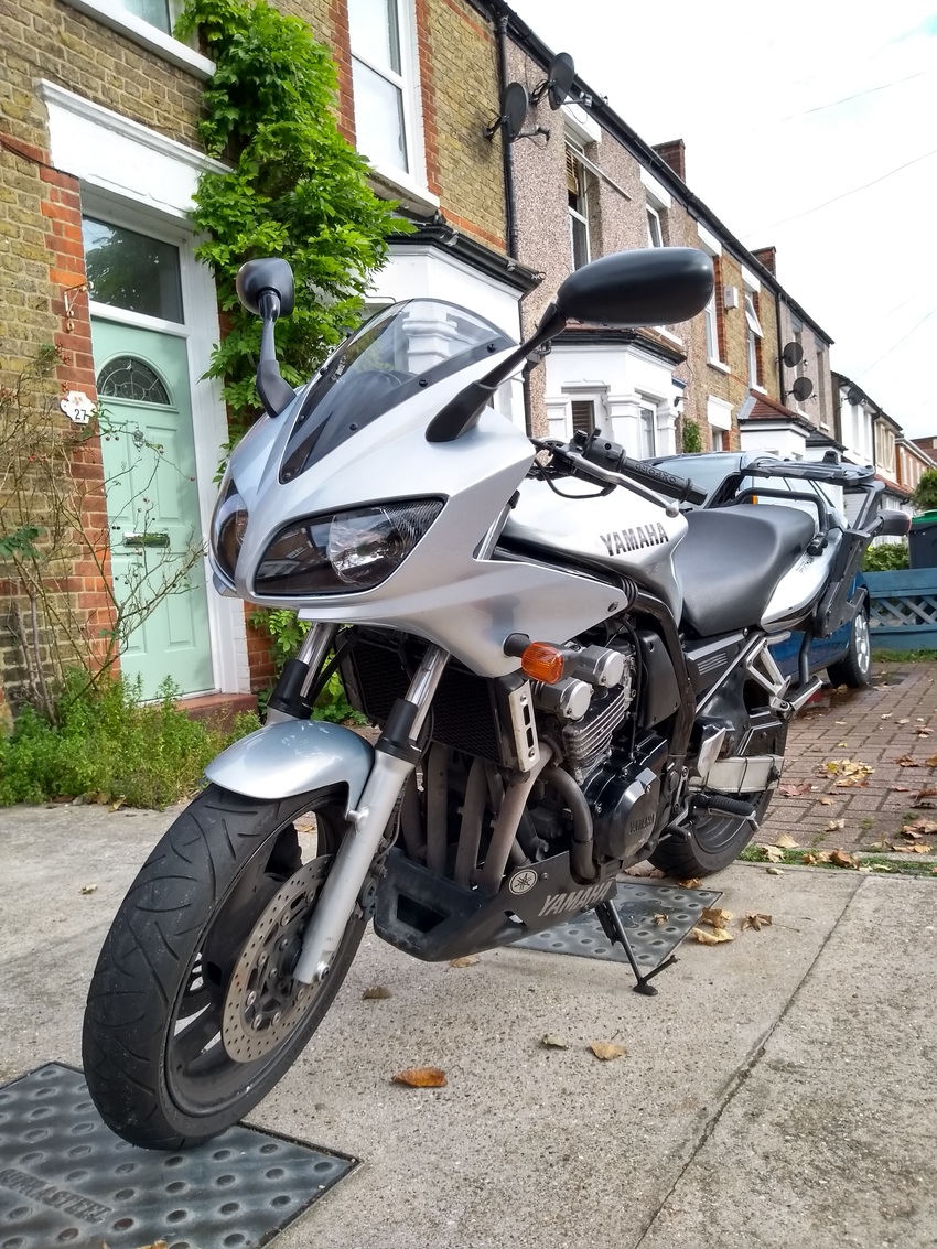 My beloved Yamaha Fazer. Racked up a lot of miles on it. So long, old friend.