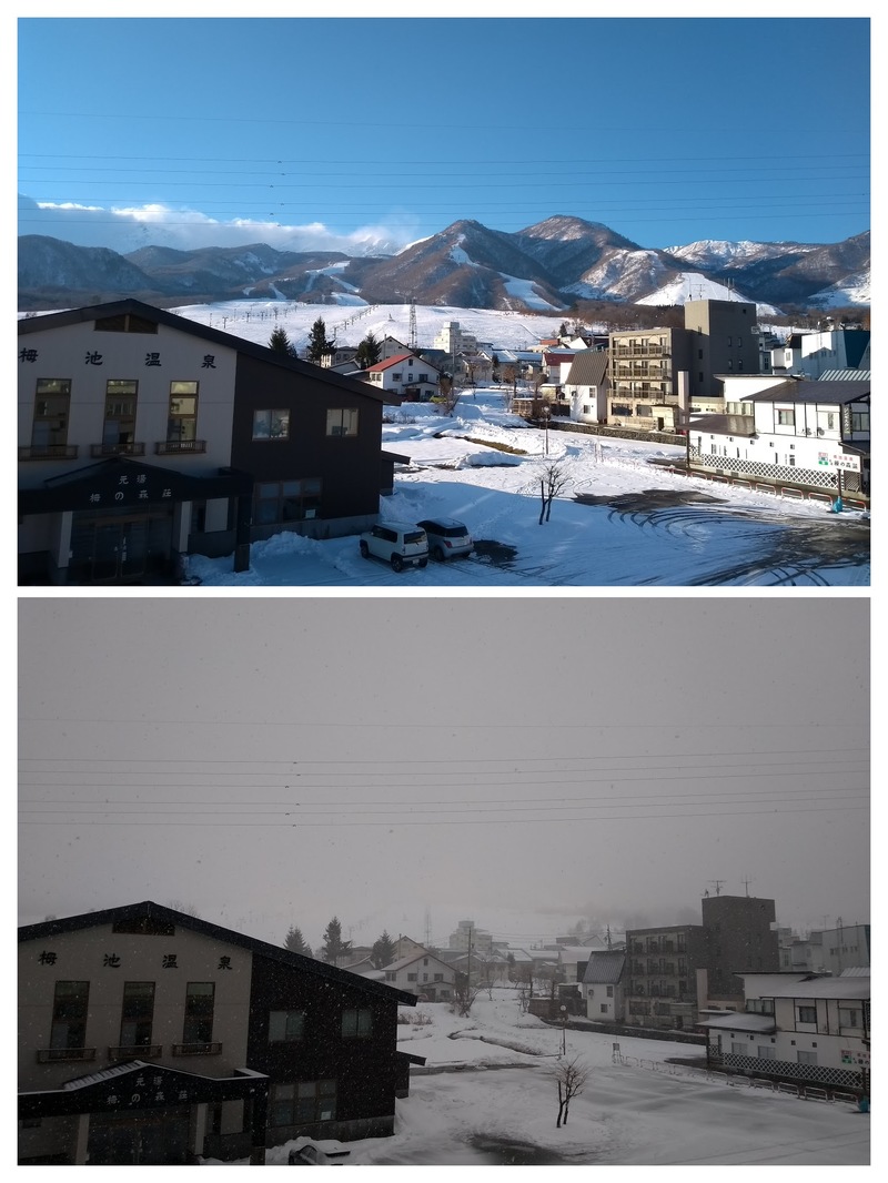 Spot the difference between the sunny day and the snowy day