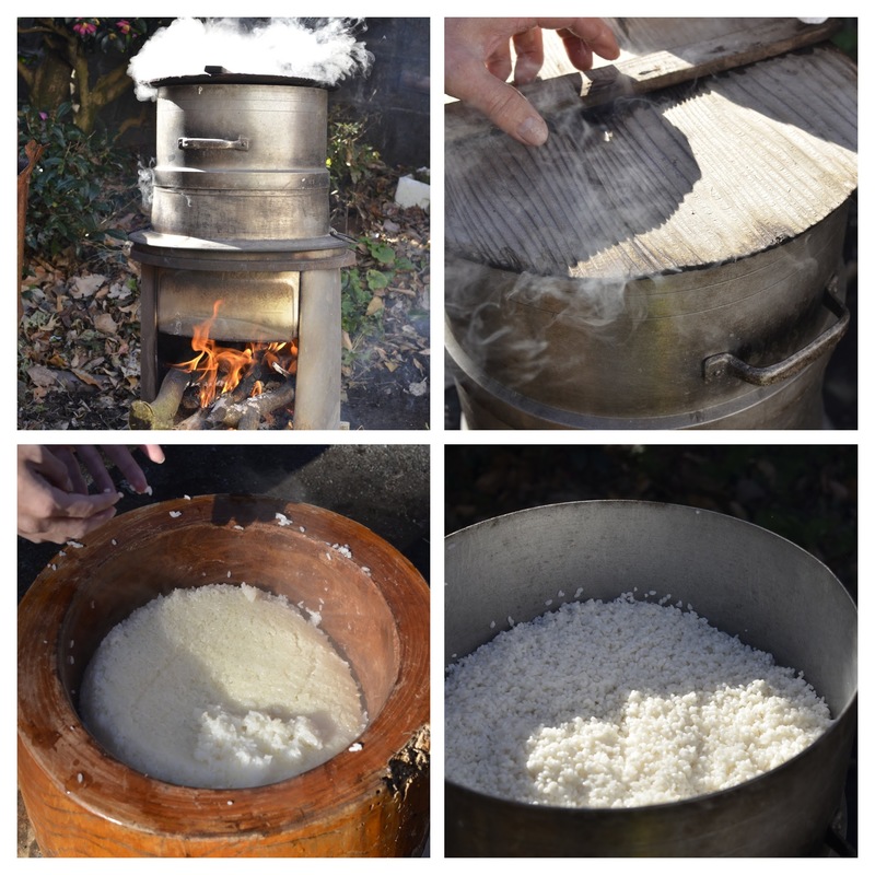 Wash and cook the rice ready to be made in to mochi