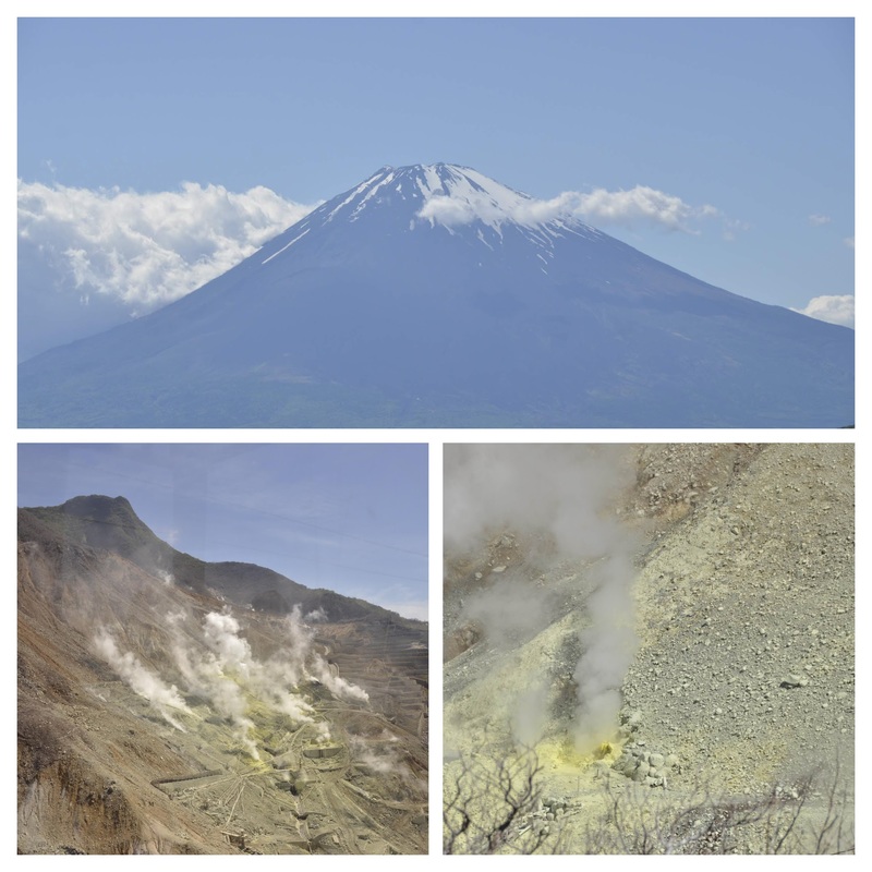 Sulphur fumes, and Mt Fuji from the ropeway