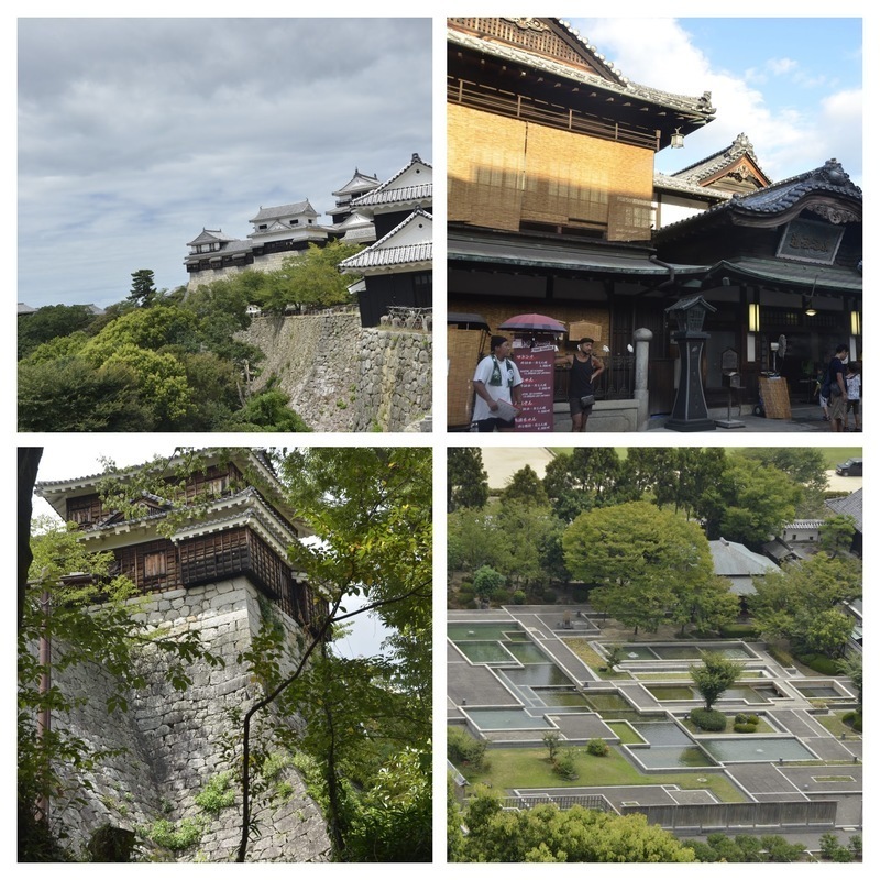 Matsuyama castle, and the Dogo onsen building