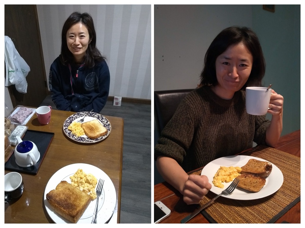 First brekkie in Japan, and back in our house